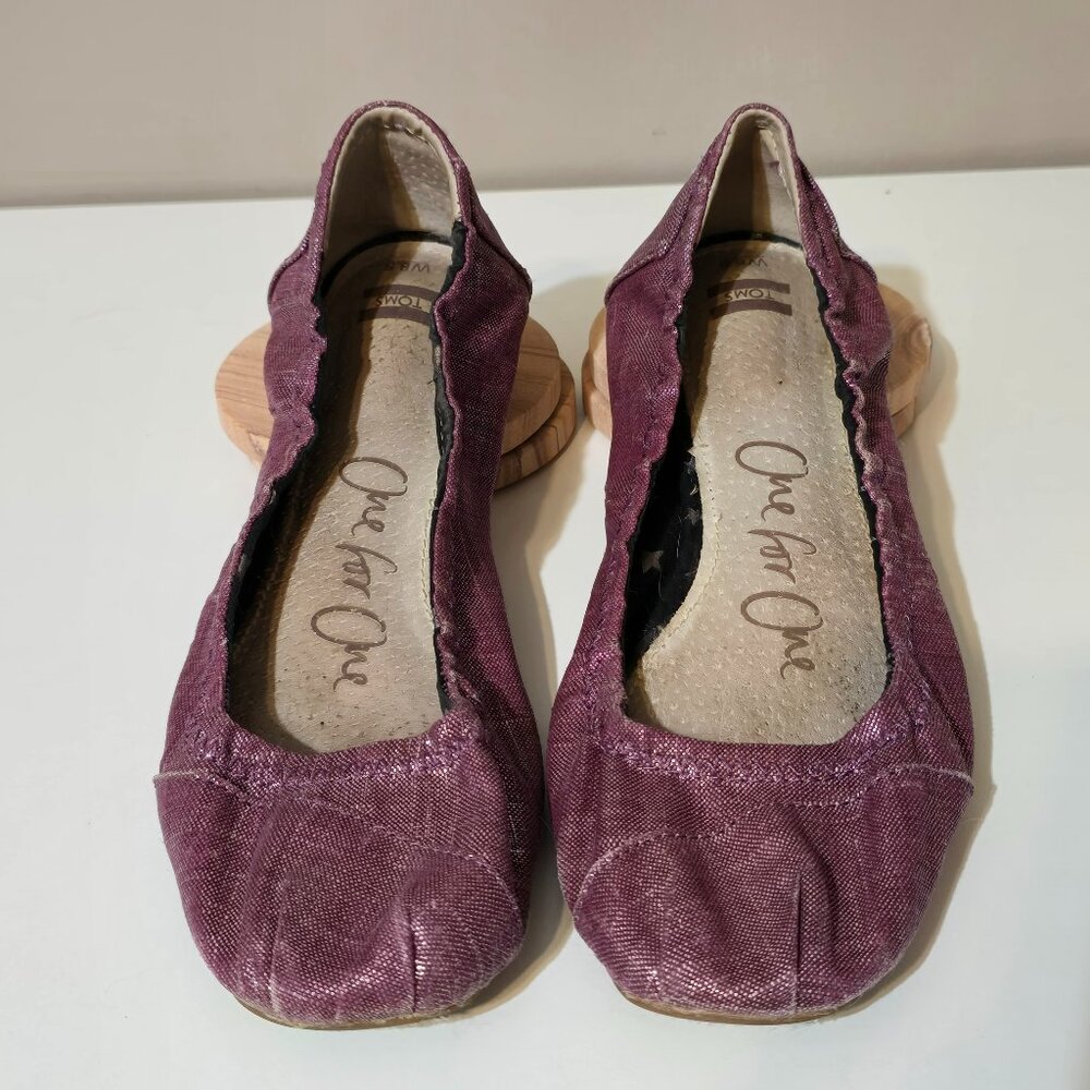 Toms Pink Metallic Ballet Flats Size 8.5